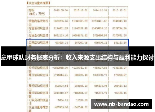 意甲球队财务报表分析：收入来源支出结构与盈利能力探讨