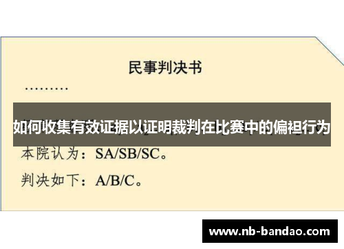 如何收集有效证据以证明裁判在比赛中的偏袒行为